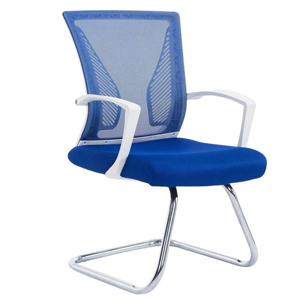 Sedia attesa CUBA V, Sedile imbottito, Schienale in rete, Design moderno con Base Cromata, Blu