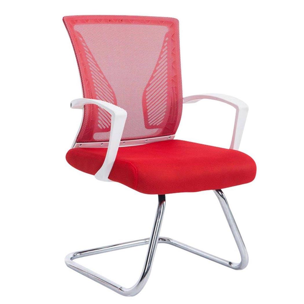 Sedia attesa CUBA V, Sedile imbottito, Schienale in rete, Design moderno con Base Cromata, Rosso