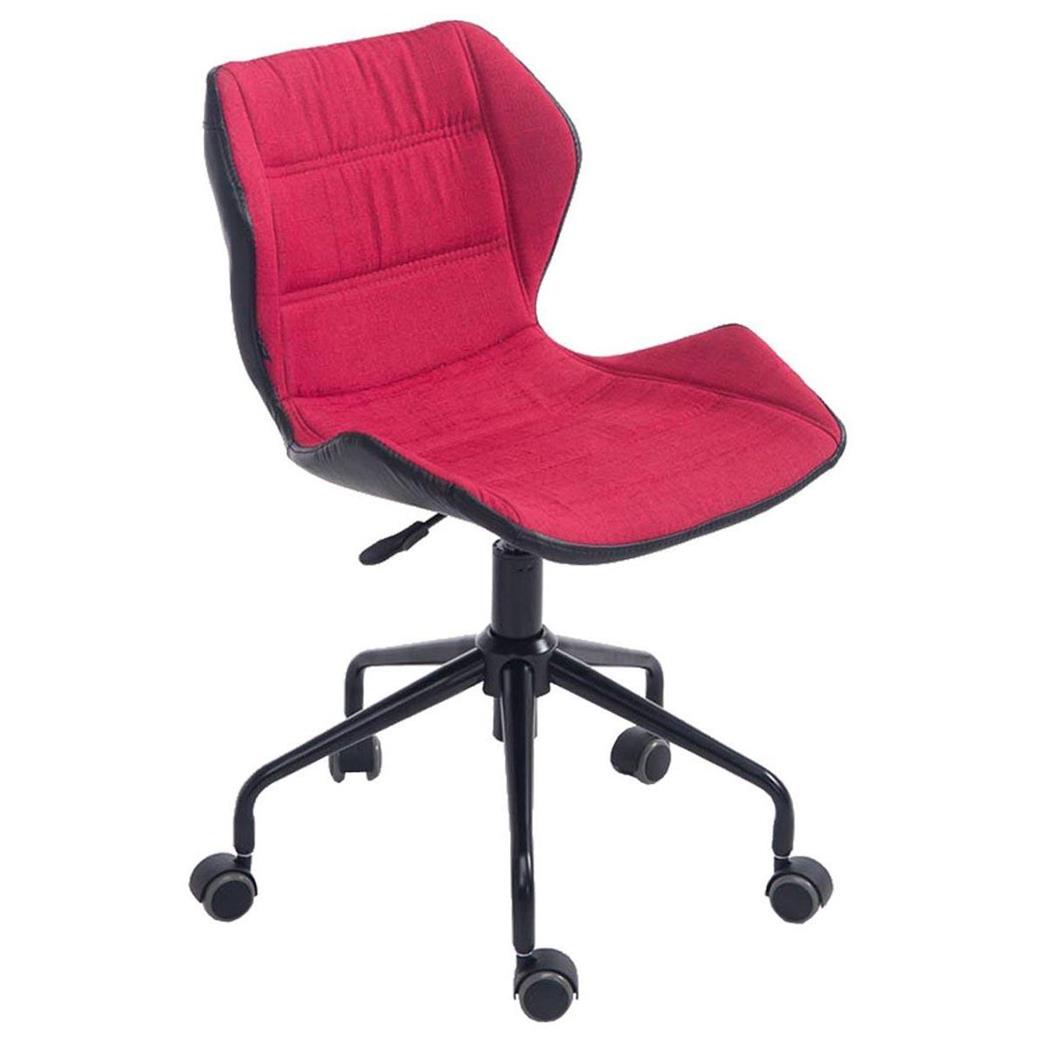 Sedia da ufficio LAREDO, Design geometrico, Struttura in Metallo, Seduta in Tessuto, colore Rosso