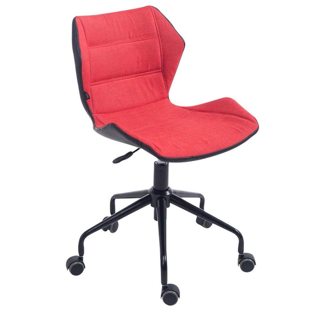 Sedia da ufficio LAREDO, Design geometrico, Struttura in Metallo, Seduta in Tessuto, colore Rosso Corallo