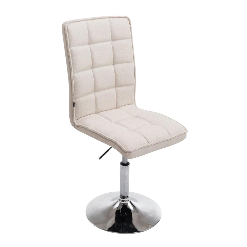 Sedia Ospiti BULGARI TESSUTO, Altezza regolabile, Base circolare in metallo, Panna