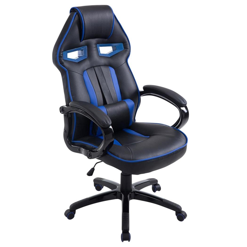 Sedia da ufficio Gaming WIND DIESEL, Ampio Schienale, Design esclusivo, in colore Nero / Blu