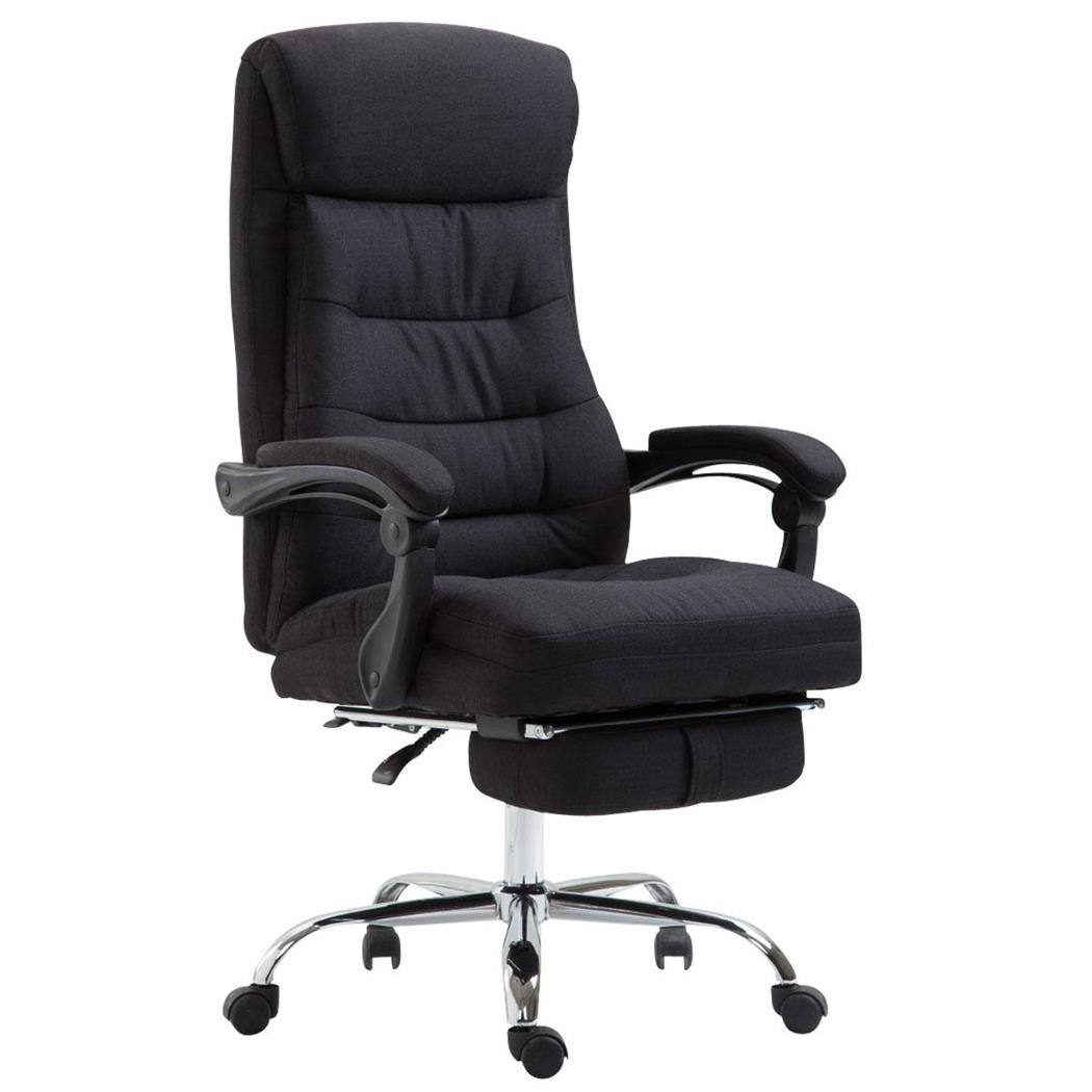 Sedia da ufficio ARGO TESSUTO, Comoda imbottitura, con Poggiapiedi, in Tessuto Nero