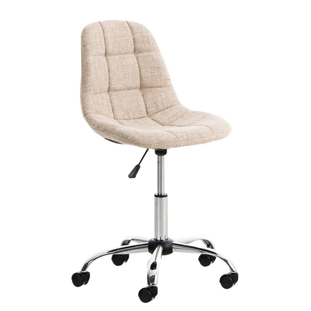 Sedia da ufficio EMILY, Comoda imbottitura, Struttura in metallo, in Tessuto, colore Beige