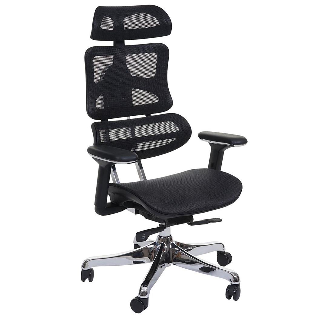 Sedia da ufficio Ergonomica MINERVA, Completamente Regolabile, ISO 9001, colore Nero