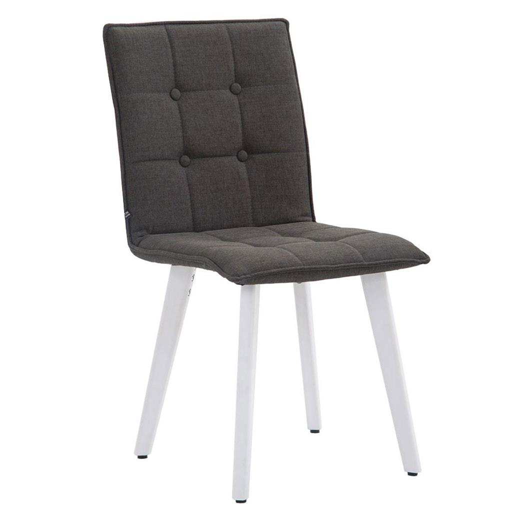 Sedia per sala d'attesa ELBY WHITE, con Gambe in Faggio, in Tessuto, color Grigio scuro