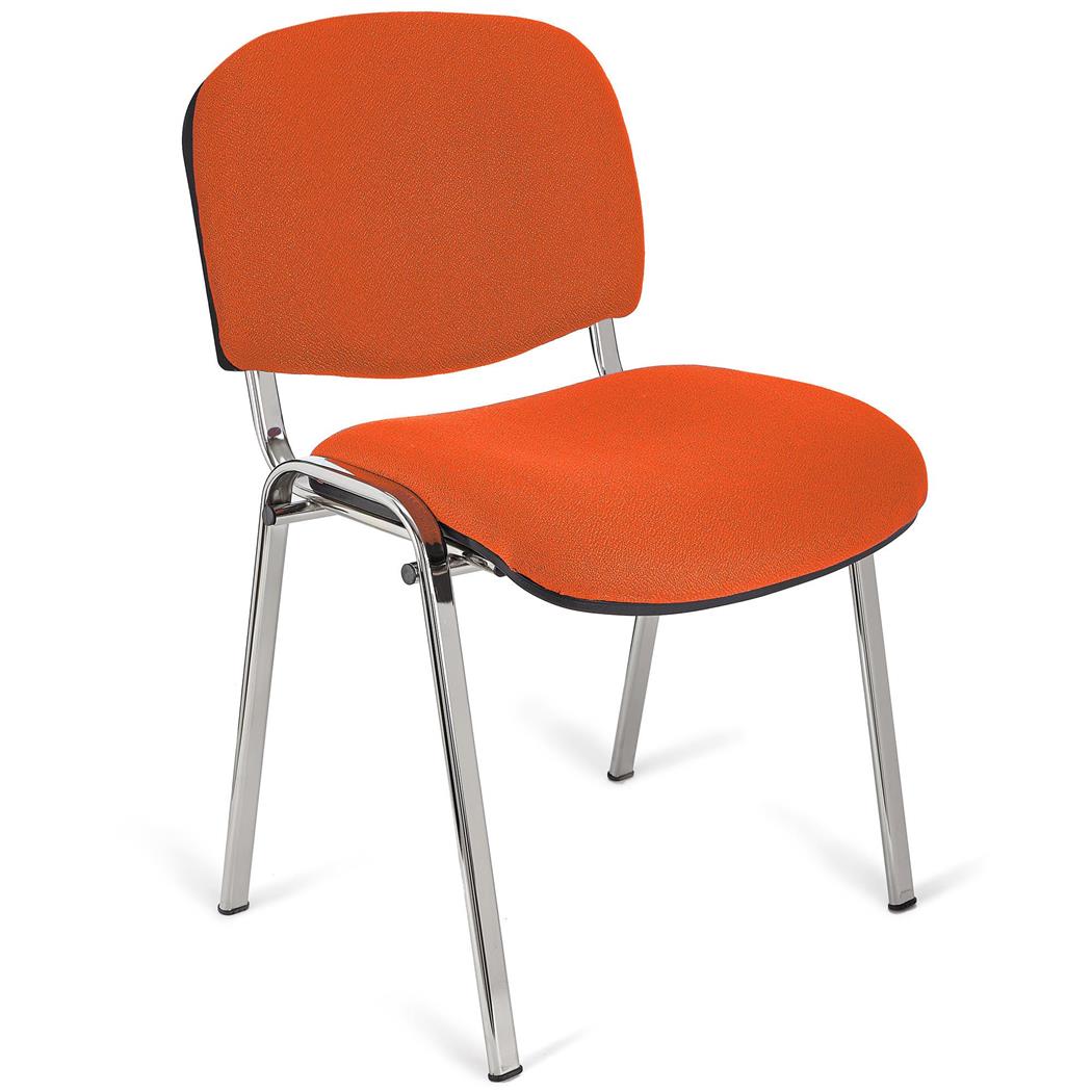 Sedia per Sala Attesa MOBY BASE, Pratica e impilabile, Ottima qualità, in Arancione e gambe Cromate