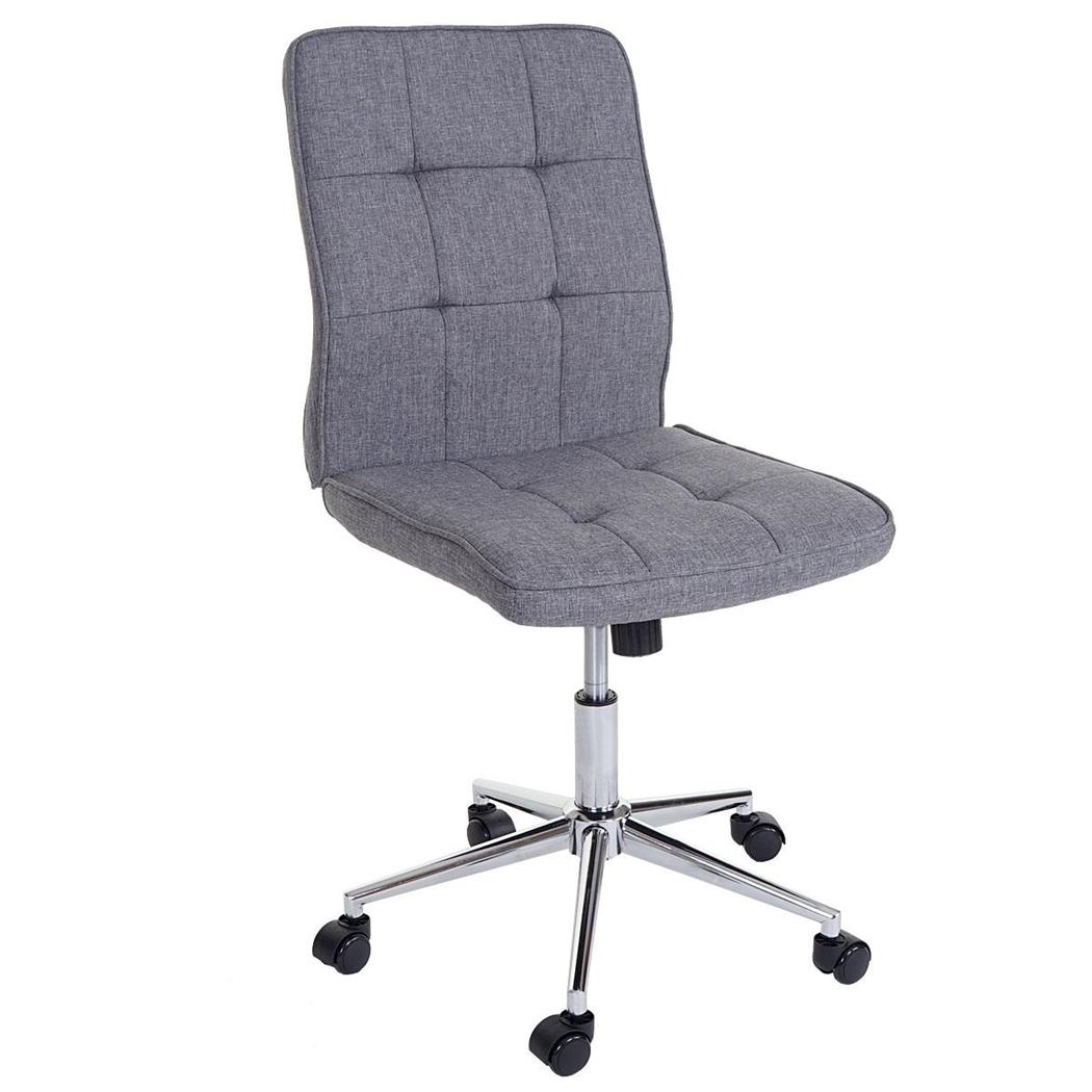 Sgabello da ufficio CASEL, Comoda Imbottitura, in Tessuto con Cuciture, colore Grigio