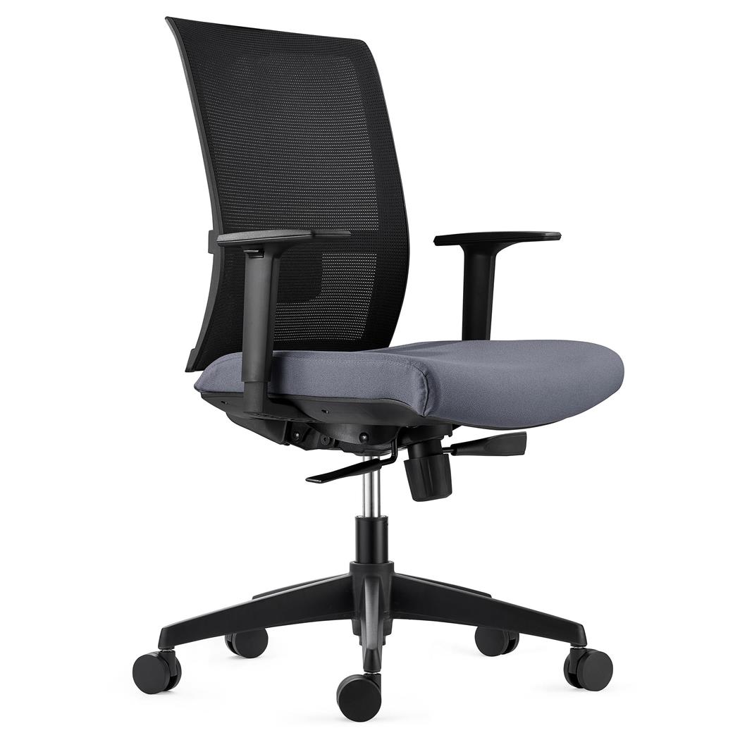 Sedia Ergonomica EXON, Supporto Lombare, in Tessuto e Rete colore Grigio