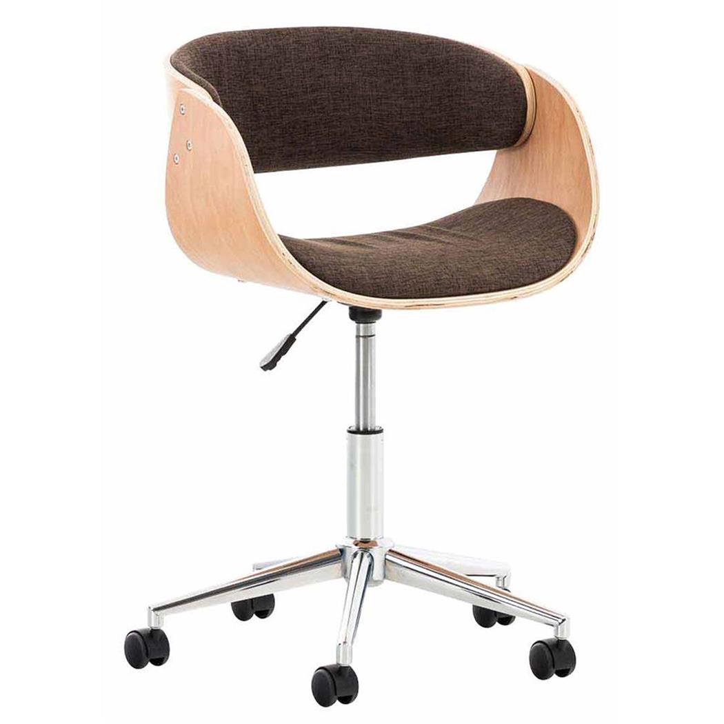 Sedia di design ANOUK, Design Moderno, in Legno color Faggio, Comoda Imbottitura, Tessuto Marrone