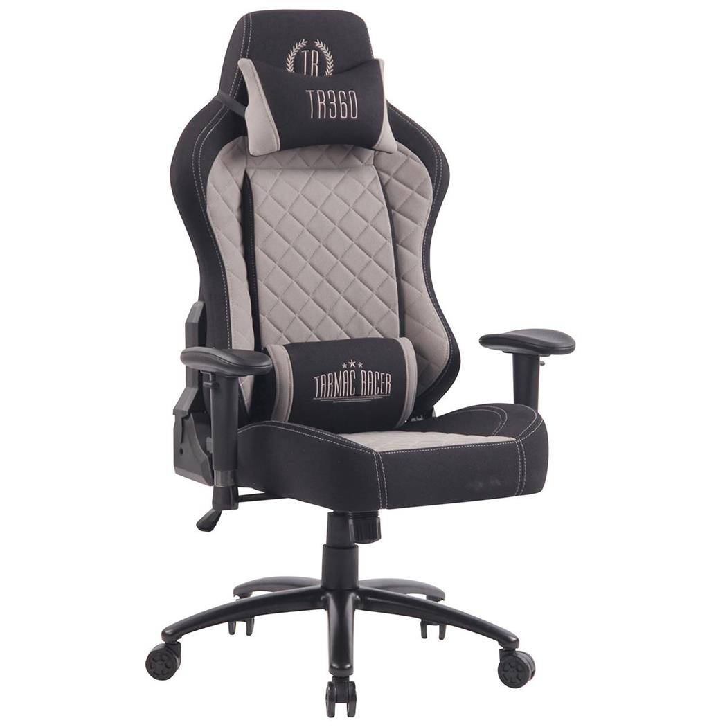 Sedia Gaming MAXIM, Design Esclusivo, Confortevole, Tessuto, Grigio