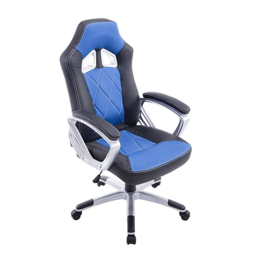 Sedia Gaming SAINZ, XXL, Comoda e Robusta, in Pelle, Nero e Blu