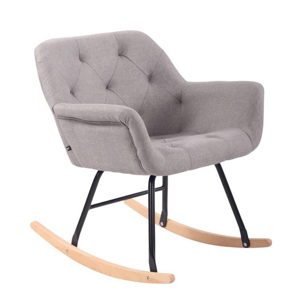 Sedia d'Attesa DANDY, A Dondolo, Imbottita, Design Stile Nordico, in Tessuto Grigio