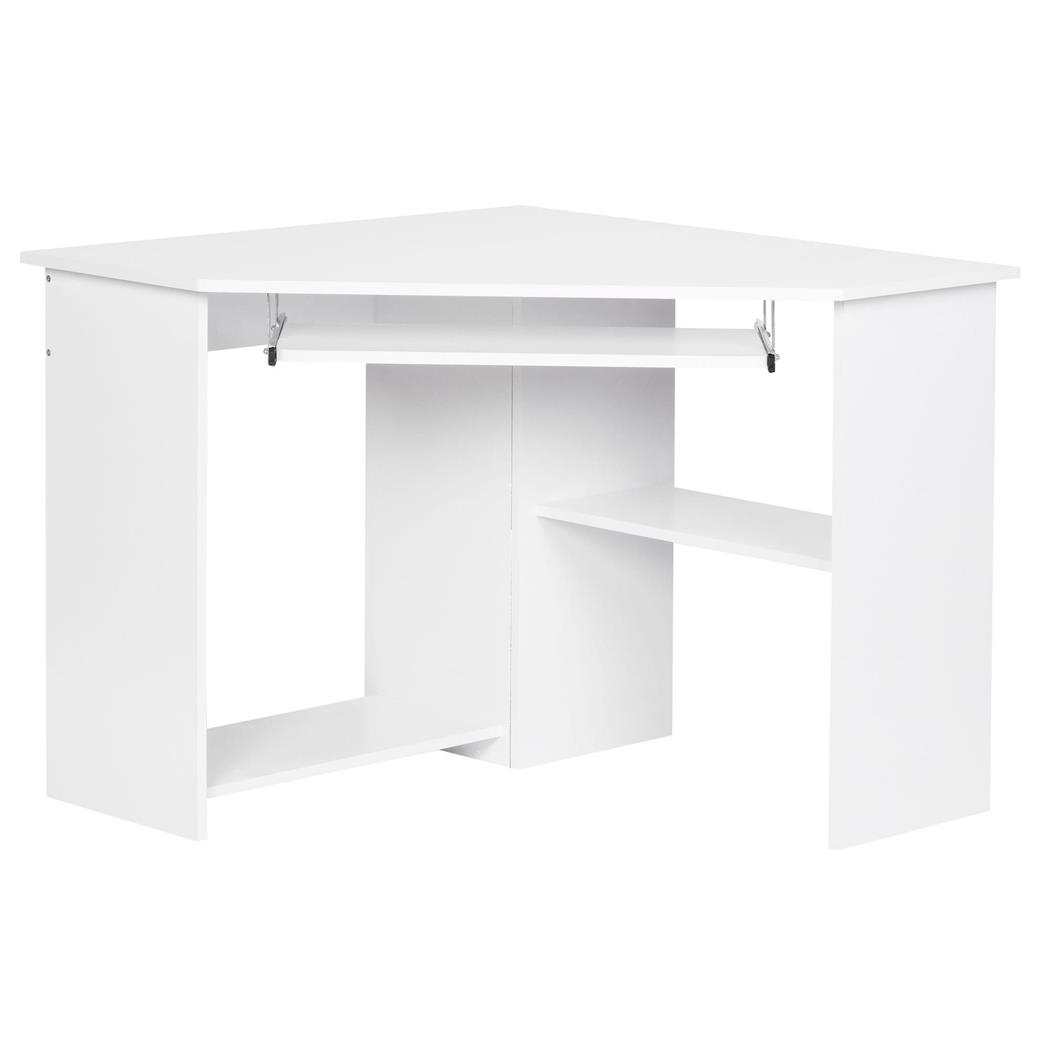 Scrivania Angolare MARKUS, 72,5x103x89cm, Vari Ripiani, Legno Bianco