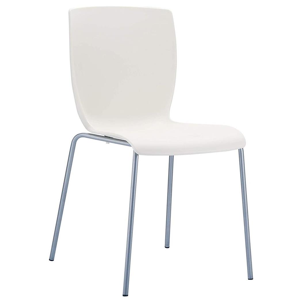 Sedia Ospiti e Riunioni RONNY, Polipropilene e Alluminio, Panna