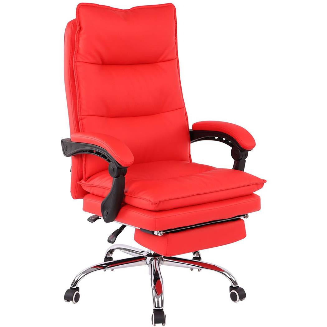 Poltrona da Ufficio MARIUS, Reclinabile, Confortevole, Pelle, Rosso