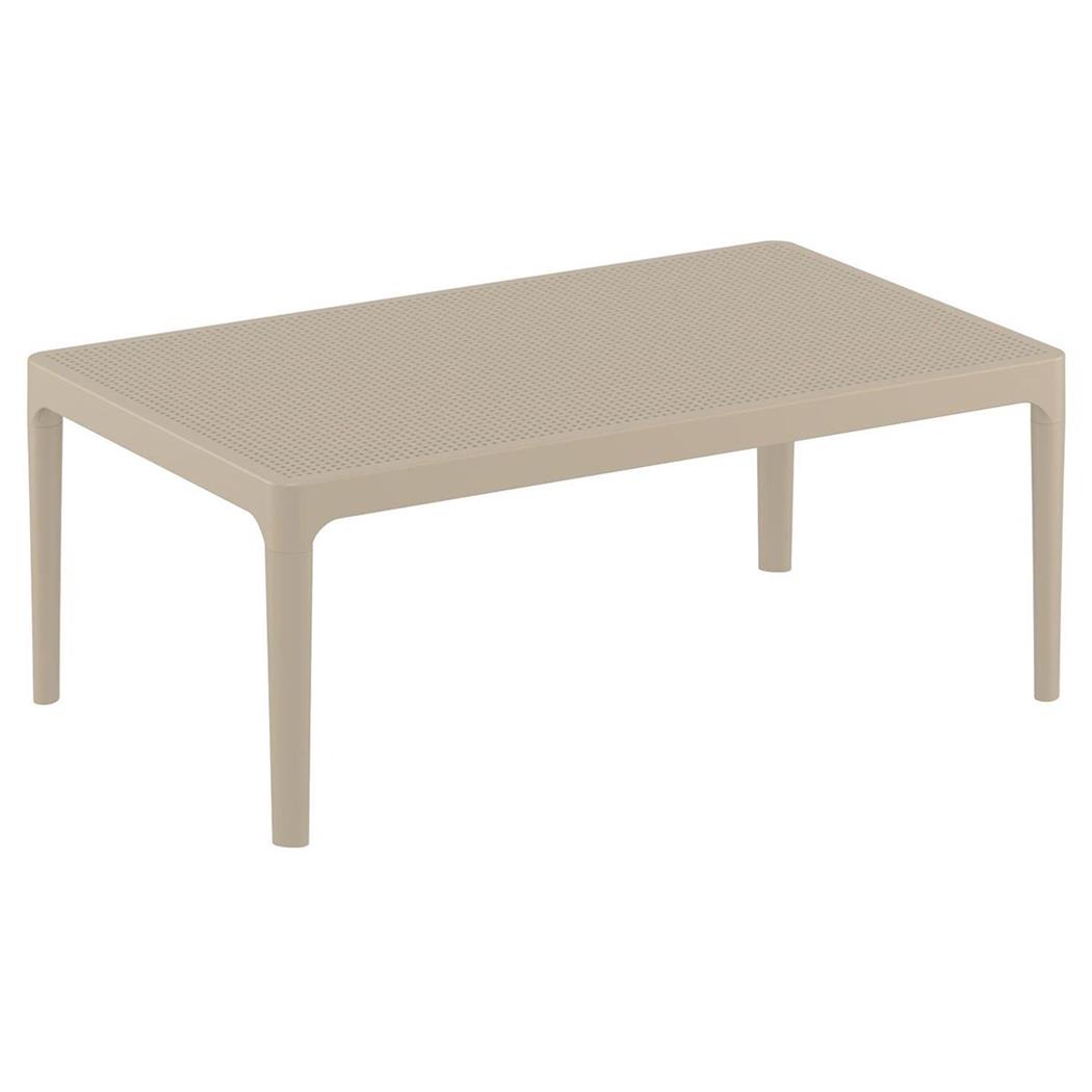 Tavolino EOLO 100x60x40cm, Per interno e Esterno, Polipropilene Marrone Chiaro