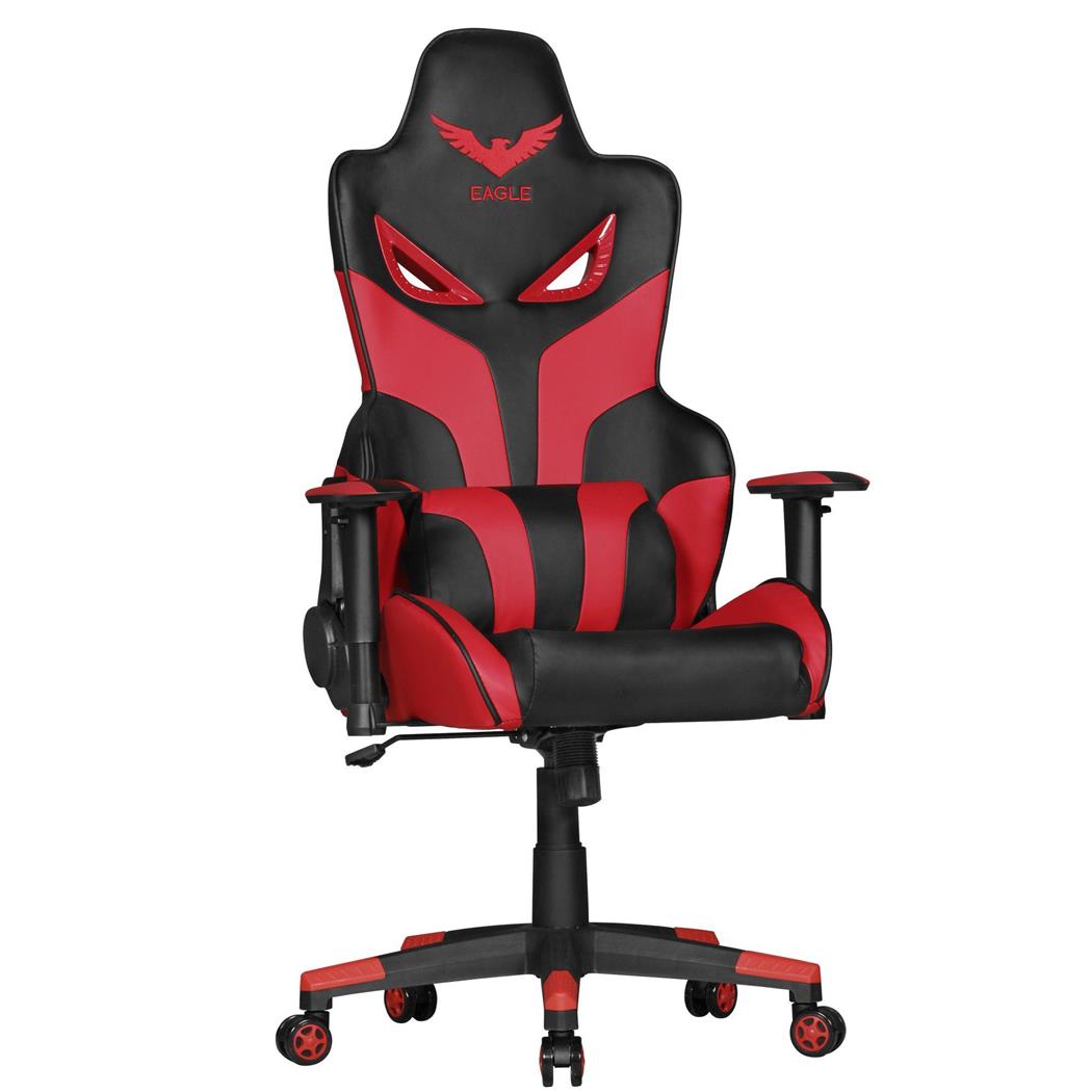 Sedia Gaming ADAM, Design Esclusivo, in Pelle Rossa e Nera Sedia Gaming ADAM, Design Esclusivo, in Pelle Rossa e Nera