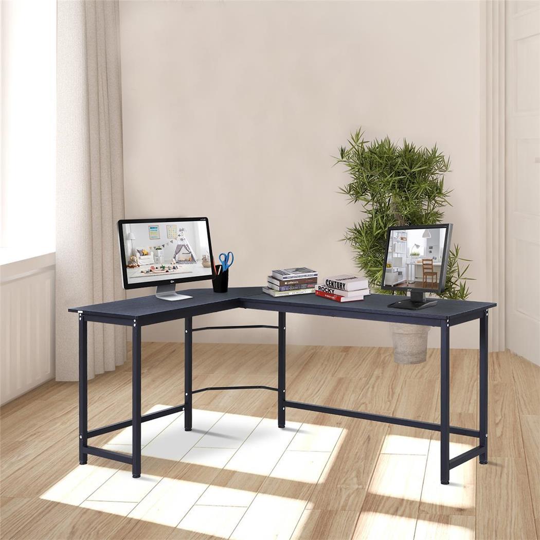 Scrivania da ufficio ISMA, 168x120x75cm, Angolare, Legno/Metallo Nero