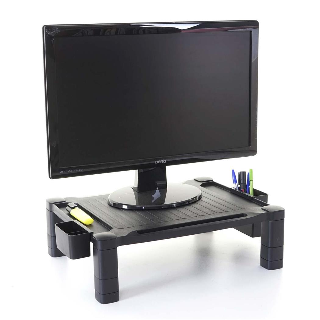 Supporto per Monitor TOTEM, 43.5x33.5x13.5cm, Altezza Regolabile, Nero