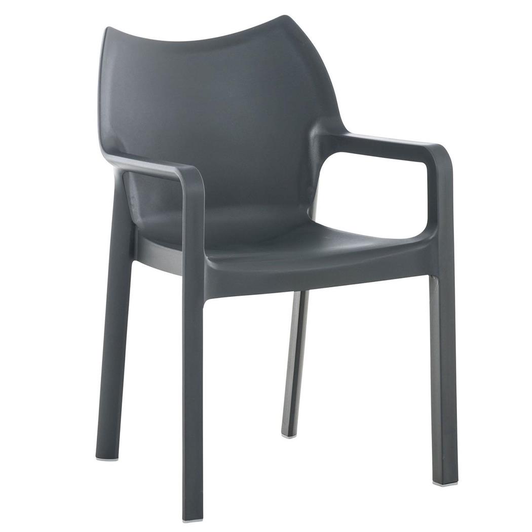 Sedia Ospiti SAMOS, Design Moderno, Impilabile, Fino 160 kg, Grigio