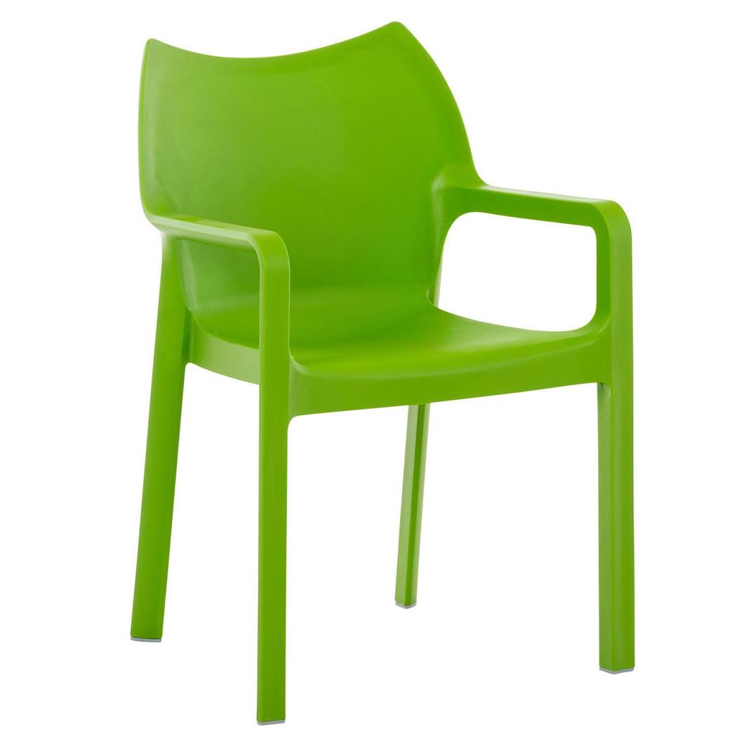 Sedia Ospiti SAMOS, Design Moderno, Impilabile, Fino 160 kg, Verde