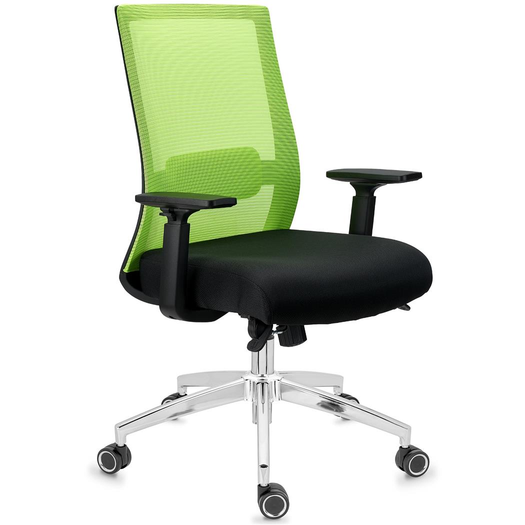 Sedia da Ufficio NIXON, Ergonomica, Supporto Lombare, Rete e Tessuto, Verde