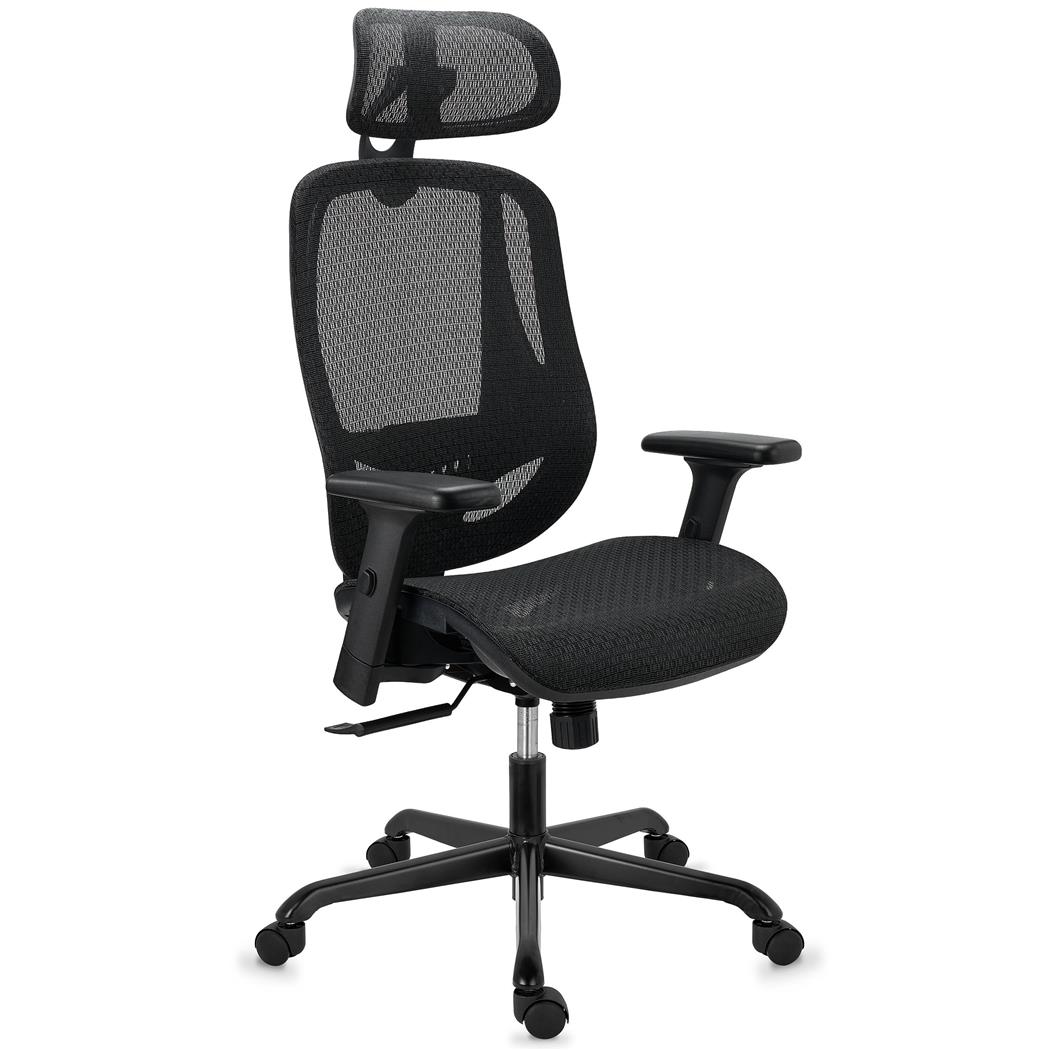 DEMO# Sedia Ergonomica NOVA, Confortevole e Regolabile, Alta Qualità, in Rete, Nero