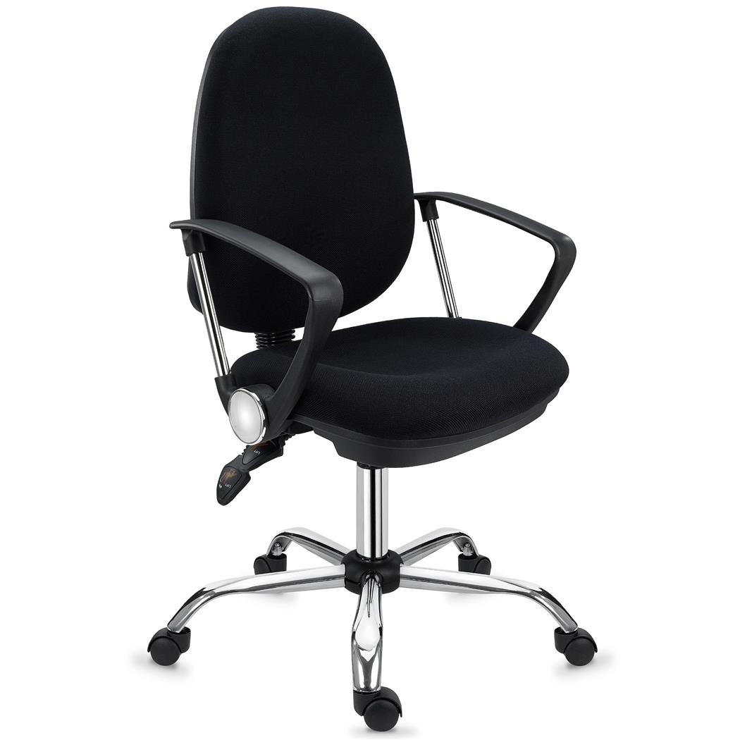 DEMO# Sedia Ergonomica ROMA, Regolabile, Struttura e Base in Metallo, in Nero