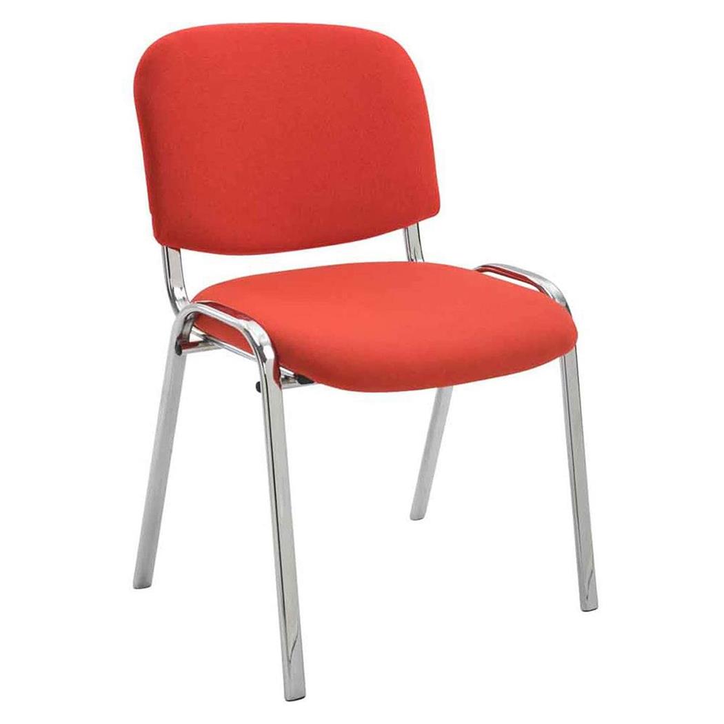 Sedia Conferenze MOBY BASE, Comoda e Pratica, Gambe Cromate, Tessuto Arancione