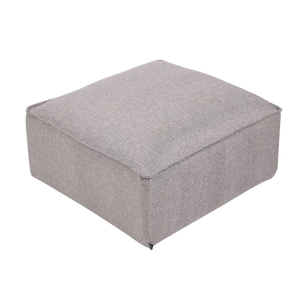 Pouf PRAIA, Imbottito e Multifunzione 60x60x30cm, in Tessuto Grigio