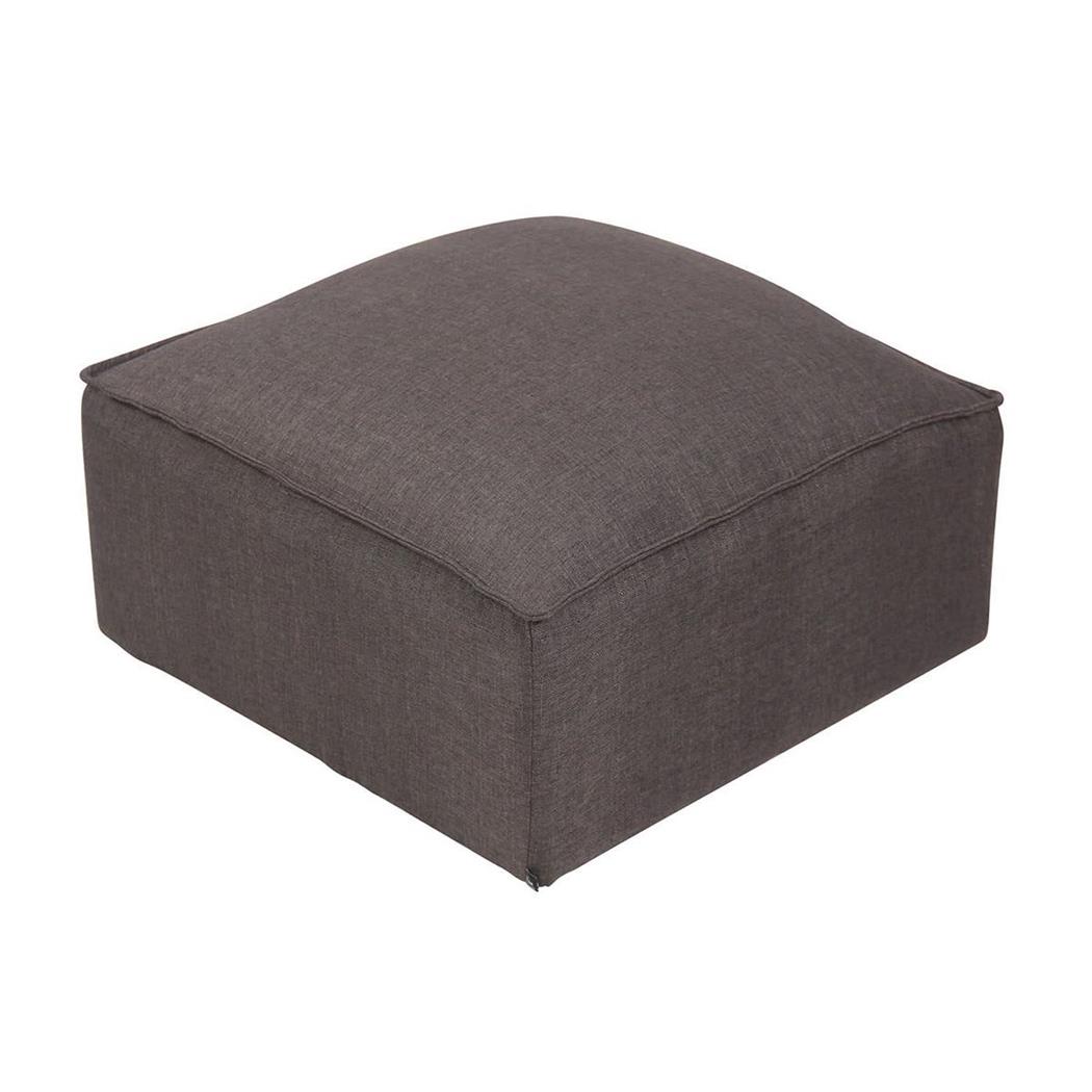 Pouf PRAIA, Imbottito e Multifunzione 60x60x30cm, in Tessuto Grigio Scuro