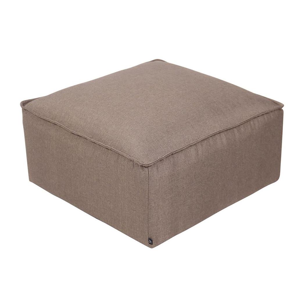 Pouf PRAIA, Imbottito e Multifunzione 60x60x30cm, in Tessuto Marrone Chiaro