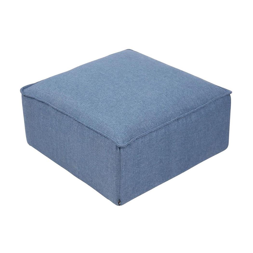 Pouf PRAIA, Imbottito e Multifunzione 60x60x30cm, in Tessuto Blu