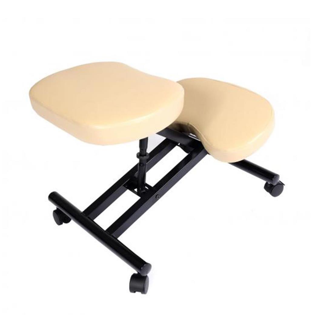 Sedia Posturale MONTY, Telaio in Metallo, Ruote bloccabili, Pelle Beige