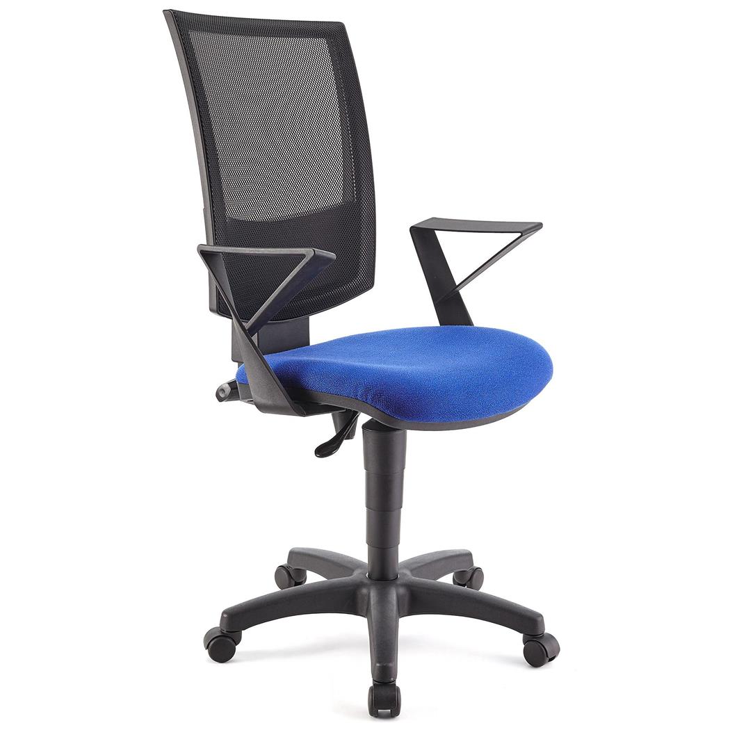 DEMO#  Sedia da Ufficio PANDORA, Schienale Regolabile, Imbottita, Tessuto Blu