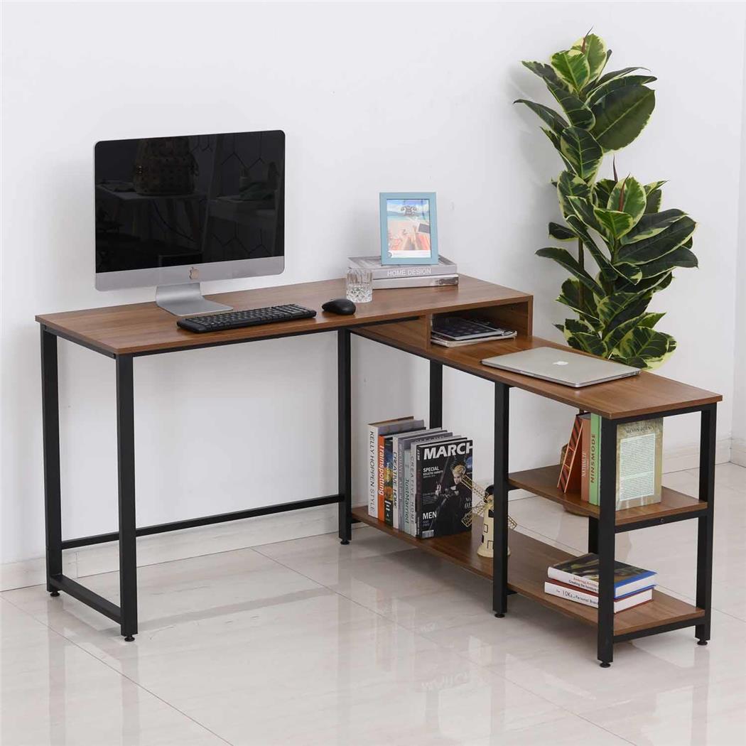Scrivania da ufficio TANGANIKA, 130x130x78 cm, in Metallo e Legno Noce