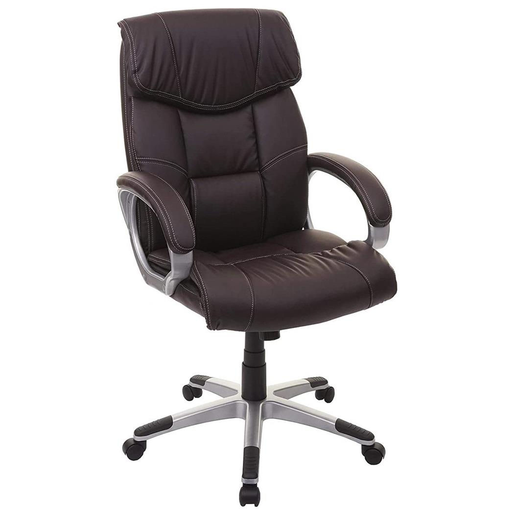 Poltrona ufficio SANTIAGO BASE, Imbottitura Spessa, 8h Uso, Marrone