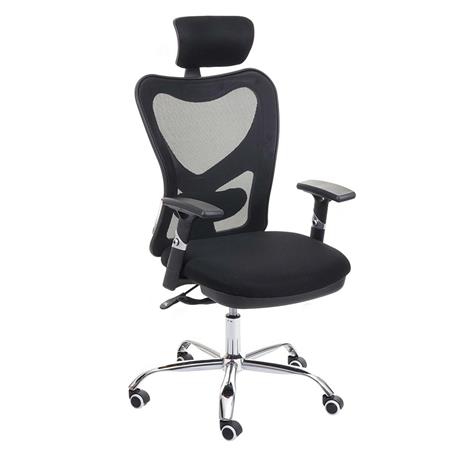 DEMO# Sedia Ergonomica LUCIA, Completamente Regolabile, Tessuto Nero