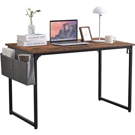 Tavolo per PC ANET PLUS, 120x60x74cm, Telaio in Acciaio, Piano in Legno Noce