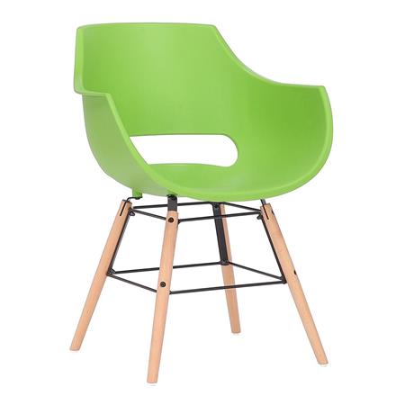 Sedia Attesa CALIFORNIA, Design Moderno, Gambe in Legno di Faggio Chiaro, Verde