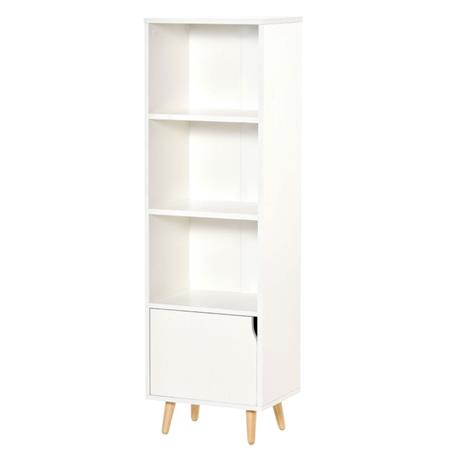 Libreria KONY, Stile Scandinavo, Elegante e Versatile, 40x30x129,5 cm, Legno Bianco