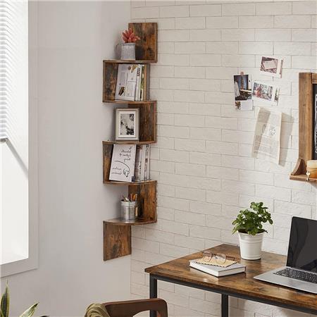 Libreria a Parete LINSDAY, 20x20x127,5 cm, In Legno colore Faggio