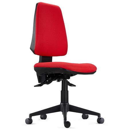 Sedia Ergonomica INDIANA BASE, Schienale Regolabile, Tessuto Ignifugo, Rosso