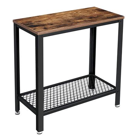 Tavolino SMITH, Un Ripiano in Rete, 60x30x60 cm, In Metallo e Legno Faggio