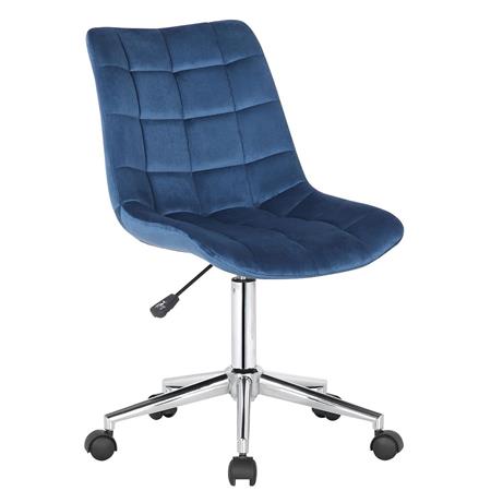 Sedia Per Ufficio SAMMY, Confortevole e Di Design, Base in Metallo, Velluto, Blu