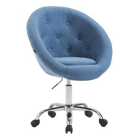Sedia di design IVONNE, Spessa imbottitura, Struttura in metallo, in Tessuto Blu