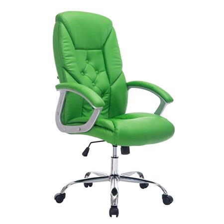 Poltrona da ufficio DIONE PRO, Design elegante, Spessa imbottitura, Pelle Verde