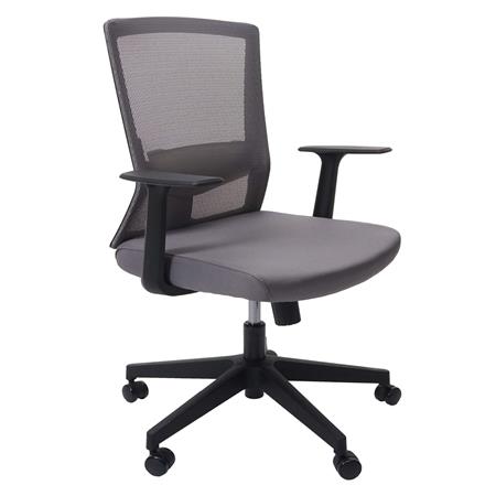 Sedia Ergonomica WONDER, Supporto Lombare Regolabile, Tessuto e Rete, Grigio