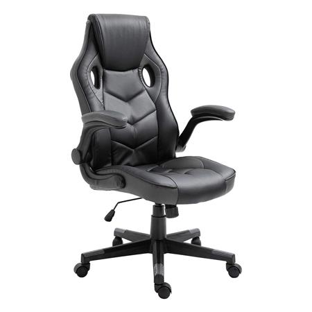 Sedia Gaming MAX, Braccioli abbattibili, in Pelle Nera e Grigia